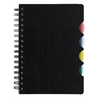 5-Subject Black Spiral Notebooks with Dividers, 150 Sheets — Dollar Tree