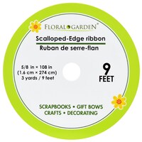 Floral Garden Pastel Scalloped-Edge Ribbon, 9-ft. Spools — Dollar Tree (SKU 219995)