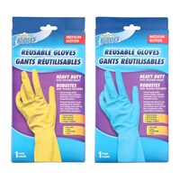 Scrub Buddies Long-Cuff Medium Pink Reusable Latex Gloves — Dollar Tree
