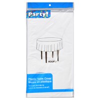 DollarTree.com | Round White Plastic Table Covers, 84"