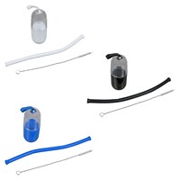 Silicone Travel Straws with Brush Cleaners, 2.125x3.125-in. — Dollar Tree (SKU 330750)