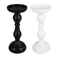 Wooden Pillar Candle Holder, Assorted Colors — Dollar Tree