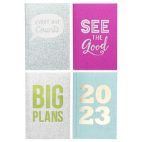 Glittery Foil-Printed 2023 Planners, 4x6-in. — Dollar Tree (SKU 349372)