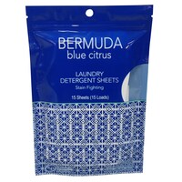 Bermuda Blue Citrus Laundry Detergent Sheets, 15 Count. — Dollar Tree