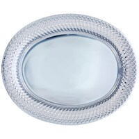 Large Silver-Plastic Oval Platters with Decorative Edges — Dollar Tree