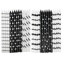 Long Black & White Birthday Candles, 14-ct. Packs — Dollar Tree