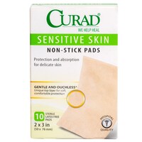 Curad Sensitive Skin Non-Stick Pads, 10-ct. Boxes — Dollar Tree (SKU 256303)