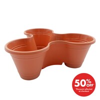 2 pk Garden Collection Medium Stackable 3- Section Plastic Planters, 10x9x3.75-in. — Dollar Tree (SKU 362238)