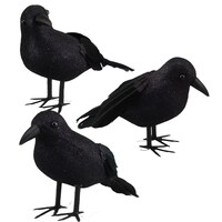 Glittery Feathered Foam Crows — Dollar Tree (SKU 222713)