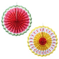 Summer Luau Round Paper Fan Decor, 14 in. — Dollar Tree