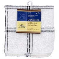 Home Collection White/Black Plaid Dishcloths, 2-Count. Packs — Dollar Tree