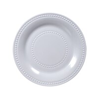 Pearlized White Melamine Side Plates with Beaded Rims, 7.5 in. — Dollar Tree (SKU 297745)