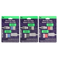 E-circuit USB-A To USB-C Adapter, Assorted Colors, 2-Piece Pack. — Dollar Tree