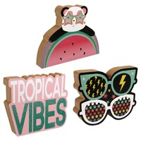 Tropical Themed Glitter Icon Plaques, 5.5x4.75 in. — Dollar Tree (SKU 308163)