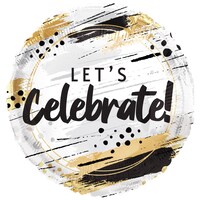 Let's Celebrate Gold-and-Black Themed Graduation Party Helium Balloon. — Dollar Tree