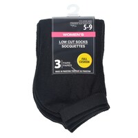 Low-Cut Ladies Size 5-9 Black Athletic Socks, 3-Count. Packs — Dollar Tree