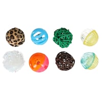 Assorted Multi-Colored Cat Toy Balls, 4-ct. Packs — Dollar Tree