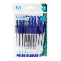 Jot Writing Blue Gel Pens, 10-Count. — Dollar Tree