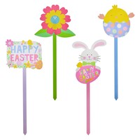 Plastic Easter Yard Signs with Wooden Stakes, 22.75 in. — Dollar Tree (SKU 230508)