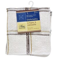 Home Collection Brown Plaid Dish Cloths, 2-Count. Packs — Dollar Tree