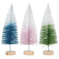 Bulk Christmas House Lightly Flocked Ombre Bottle Brush Christmas Trees 7 625x2 875 In Dollar Tree