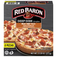 Red Baron Deep Dish Meat Trio Pizza Singles, 2 Count. — Dollar Tree