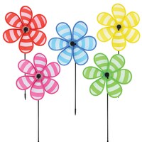 Striped Flower-Shaped Garden Pinwheels, 20.5 in. — Dollar Tree