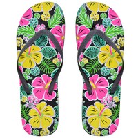 Ladies' Black Summer Prints Rubber Flip-Flops — Dollar Tree (SKU 237519)
