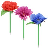 Faux Flower-Topped Novelty Pens with Black Ink — Dollar Tree
