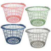 Large Slotted Plastic Laundry Basket, Assorted Colors — Dollar Tree