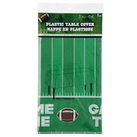 Football-Themed Plastic Table Cover, 54x108 in. — Dollar Tree