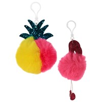 Boldly Colored Pom Pom Clip Key Chains — Dollar Tree (SKU 289339)