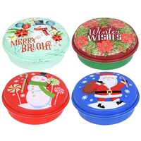 Round Plastic Printed Christmas Containers with Lids, 9 in. — Dollar Tree (SKU 119298)