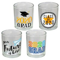 Graduation Themed Candleholders, 2.75x3.25 in. — Dollar Tree penny item