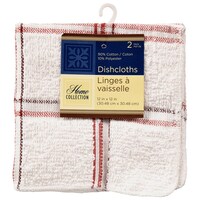 Home Collection White/Red Plaid Dishcloths, 2-Count. Packs — Dollar Tree