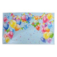 Colorful Balloon Celebration Plastic Photo Backdrops, 44x72 in. — Dollar Tree penny item