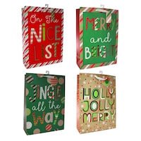 Extra-Large Christmas Whimsical Text Gift Bag — Dollar Tree