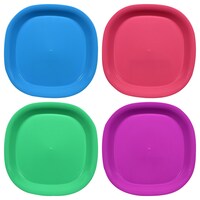 Angel of Mine Colored Plastic Plates, 7.5x7.5 in. — Dollar Tree (SKU 296400)