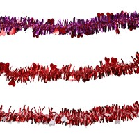 Valentine's Day Hologram Heart Tinsel Garland, 12 ft. Strands — Dollar Tree penny item