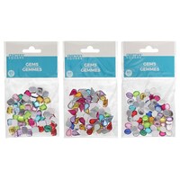 Crafters Square Non-Adhesive Gems, Assorted Shapes, 60-Piece Pack. — Dollar Tree