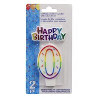 Number "0" Birthday Candles with Cake Decor, 2-Piece. Sets — Dollar Tree