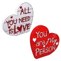MDF Die-Cast Metal Valentines Hearts with Prints, 5.5x6.25 in. — Dollar Tree penny item