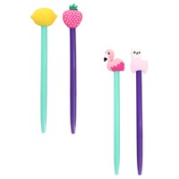 Jot Writing Black Ballpoint Pen, Assorted Designs, 2-Piece Pack. — Dollar Tree
