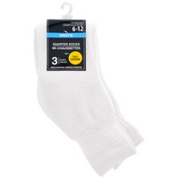 Men's Quarter-Length White Athletic Socks, 3-Count. Packs — Dollar Tree