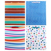 Voila Large Assorted Gift Bags with Glitter Accents, 10x12 in. — Dollar Tree