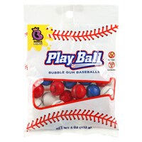 Bubble King Play Ball Baseball Shaped Bubble Gum Balls, 4 oz. Bags — Dollar Tree (SKU 280648)