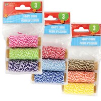 Crafter's Square Colorful Bakers Twine, 3-Roll Packs — Dollar Tree