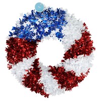 Seasonal Collection Tinsel Round American Flag Decor, 1-Count. — Dollar Tree
