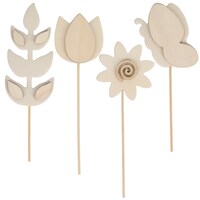 Garden Collection Indoor Diy Decorative Wooden Spring Picks, 8.3-in. — Dollar Tree