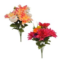 Floral Garden Mix Artificial Dahlia Bush, Assorted Flowers, 1-Count. — Dollar Tree